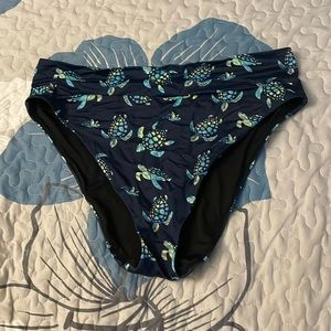 Turtle print bikini bottoms.